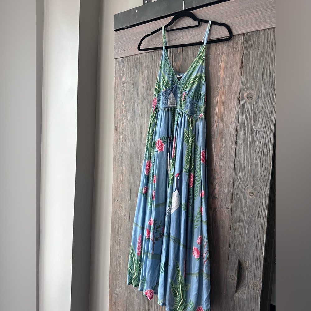NEW: Summer resort style floral dress silk & cotton designer Maxime Zeaberg